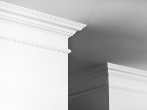 Innere ecke Gardinenschiene mit Blende, Stuckleisten led, deckenleisten