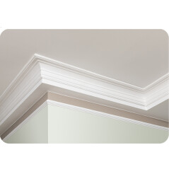 Innere ecke Gardinenschiene mit Blende, Stuckleisten led, deckenleisten