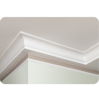 Innere ecke Gardinenschiene mit Blende, Stuckleisten led, deckenleisten